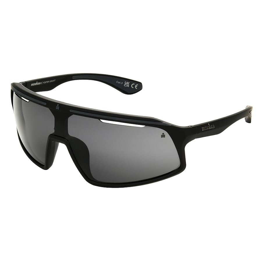 IRONMAN by Foster Grant Sunglasses  Black Shield Full Rim With Mirror Lens