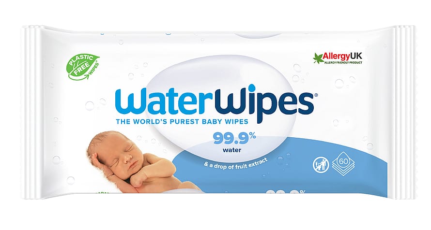 WaterWipes Plastic Free Baby Wipes Single Pack 60 stk