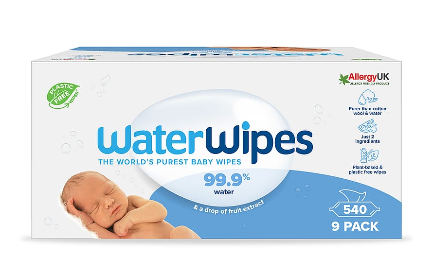 WaterWipes Plastic Free Baby Wipes 9 x 60 stk