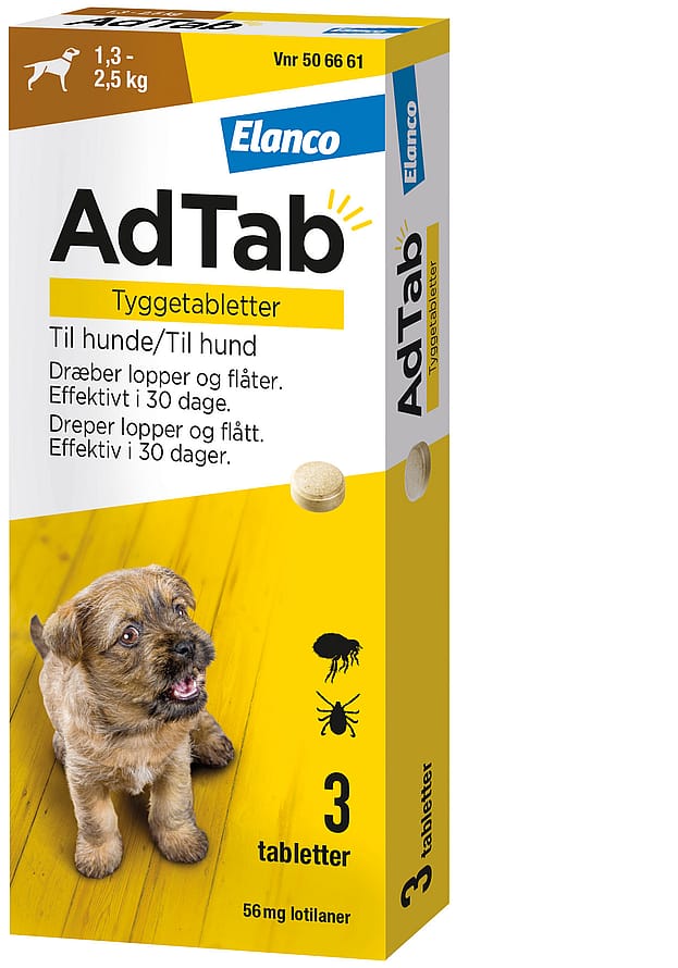 AdTab til hunde 1.3-2.5 kg 56 mg 3-pak