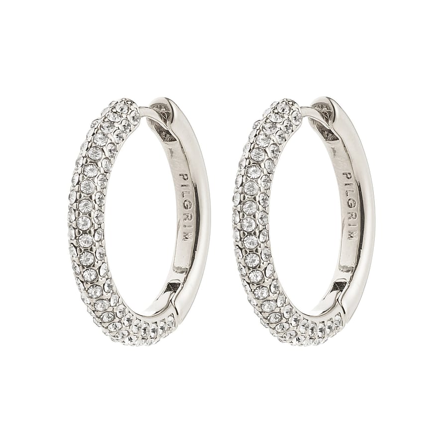 Pilgrim Tatum Store Hoops Sølvbelagt