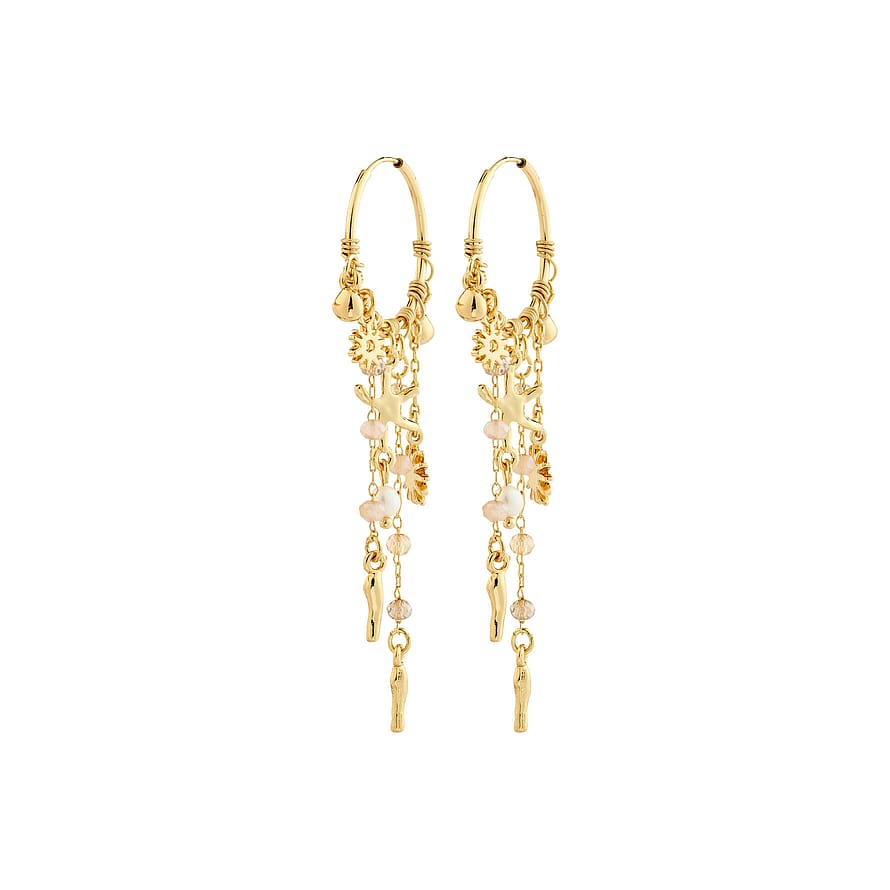 Pilgrim Prism Hoop Earrings Gold-Plated 2 pcs