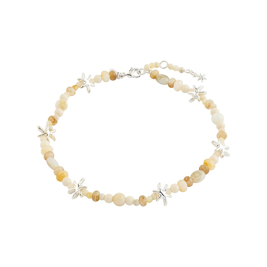 Pilgrim Prism Ankle Chain White/Silver-Plated