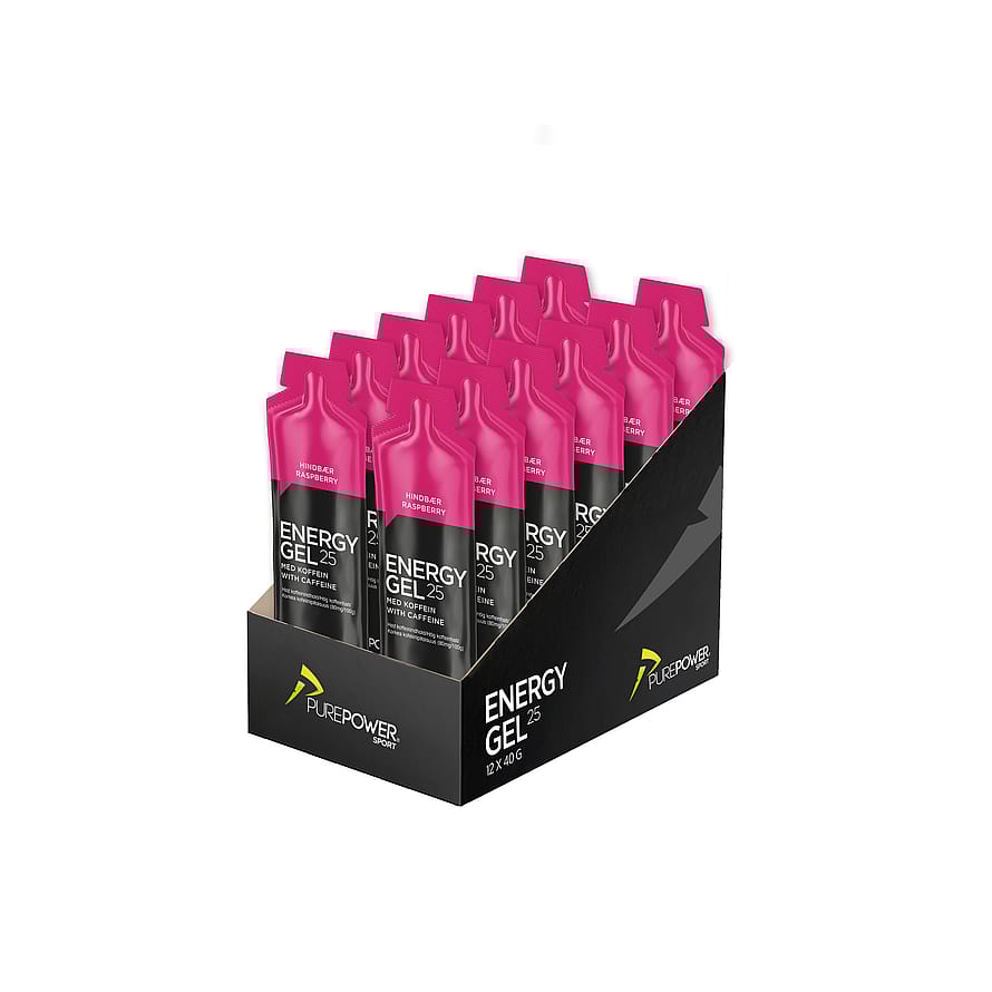 PurePower Energy Gel Hindbær Koffein 12x40g