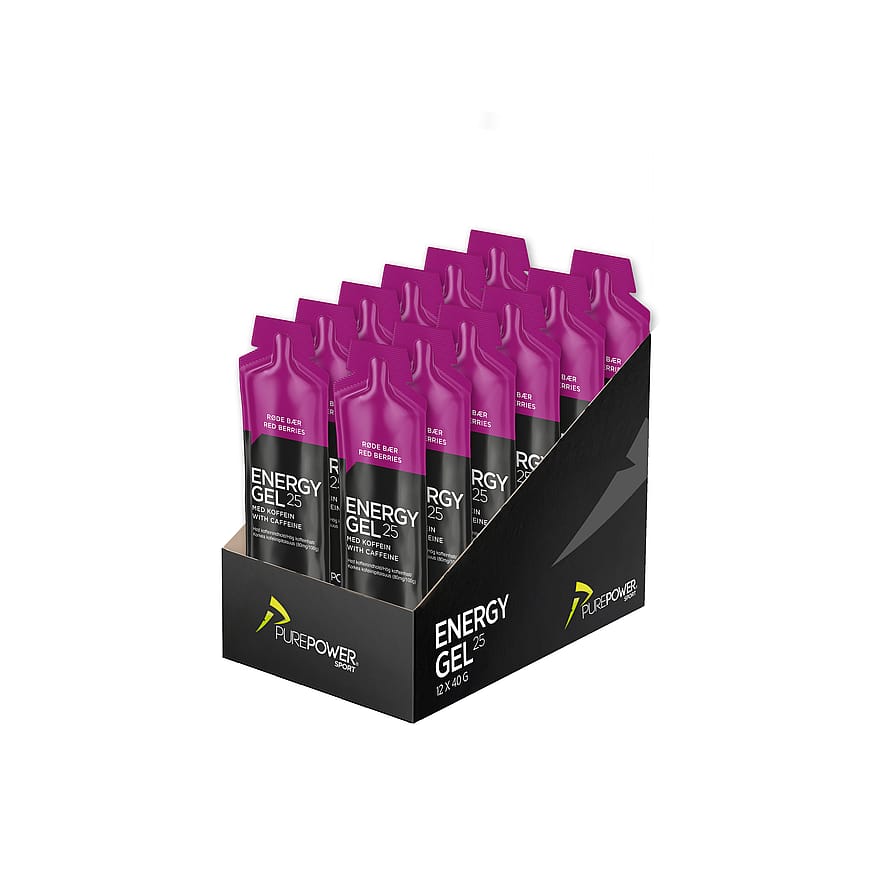 PurePower Energy Gel Røde bær Koffein 12x40g