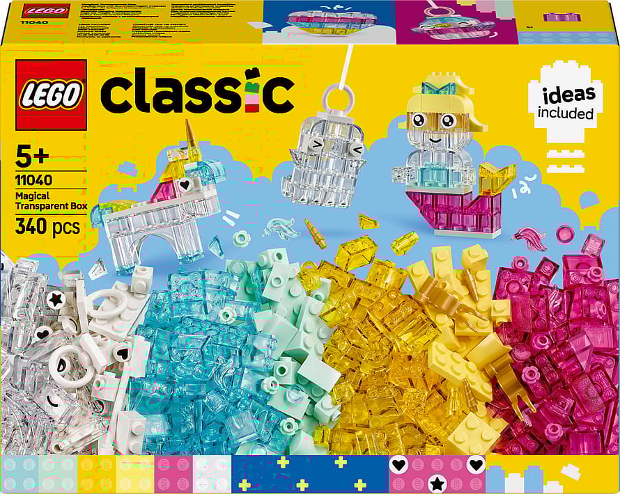 Lego Classic Magiske gennemsigtige klodser, farverigt Byggelegetøj 11040