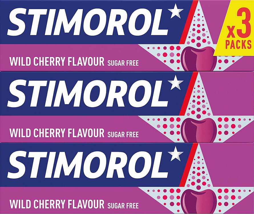 Stimorol Tyggegummi Wild Cherry 3 x 42 g