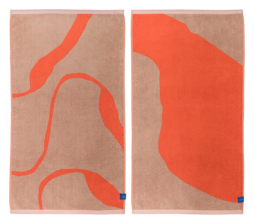 Mette Ditmer Guest Towel Latte / Orange 2-Pack