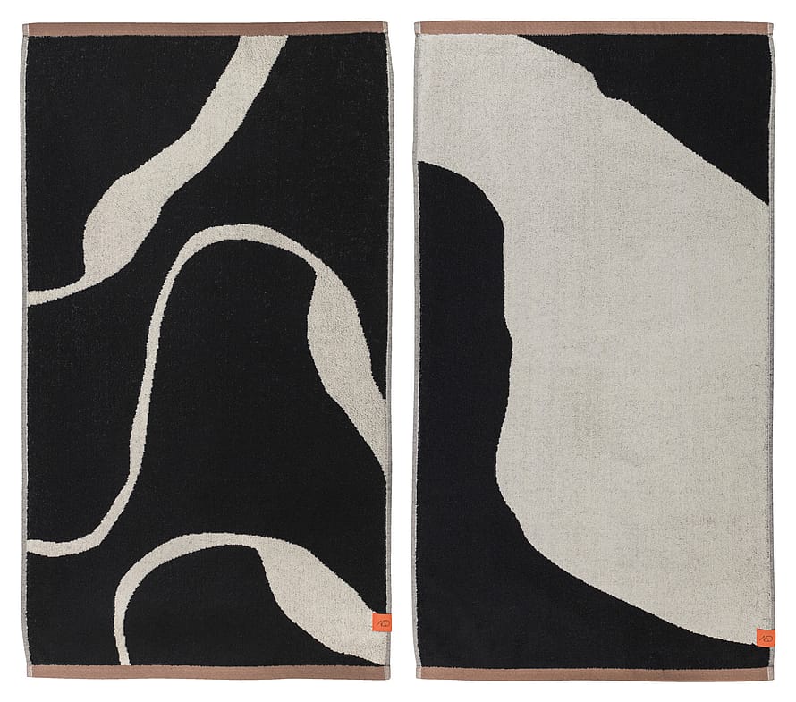 Mette Ditmer Towel Black / Off-White 2-Pack