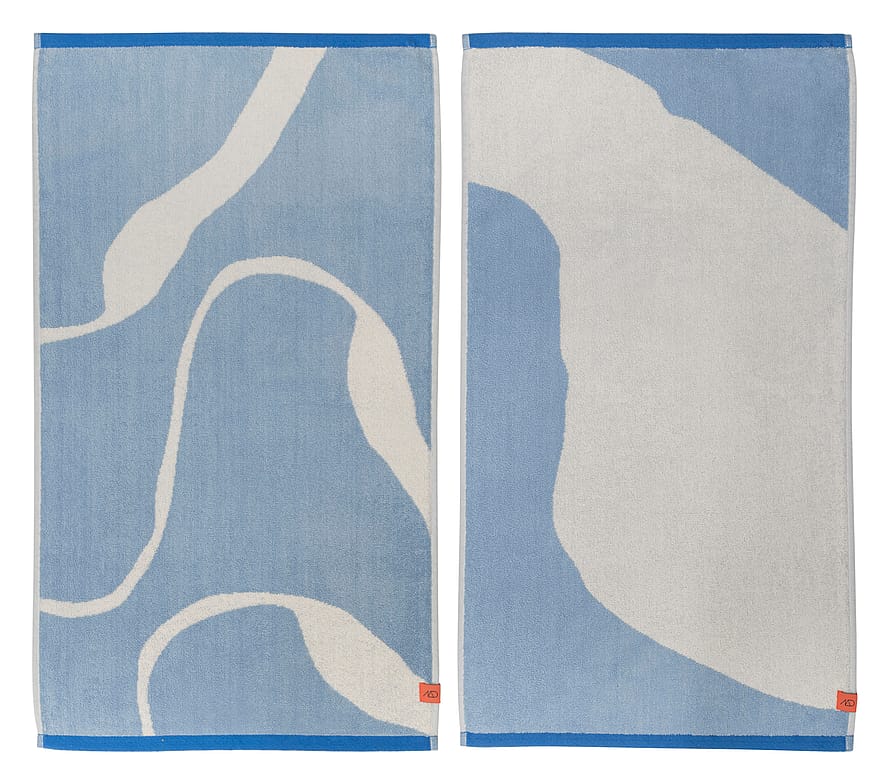 Mette Ditmer Guest Towel Light Blue / Off-White 2-Pack