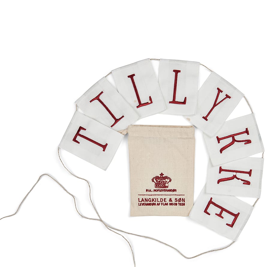 Langkilde & Søn Tillykke Ranke Hvid/Rød 275 cm Lang
