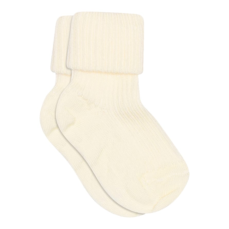 MPkids Uld Rib Baby Strømpe Snow White (432) 17/18