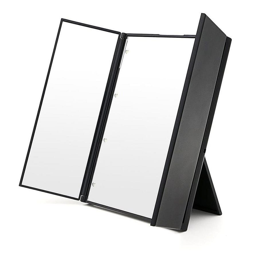 UNIQ Vanity Tri-fold Makeup Spejl Med LED Lys Sort