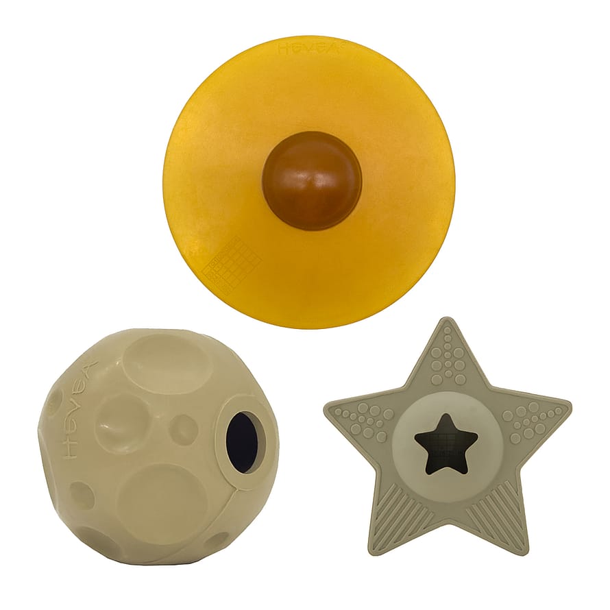 HEVEA Hvalpe Legetøj Starterpakke i Naturgummi 3 stk.