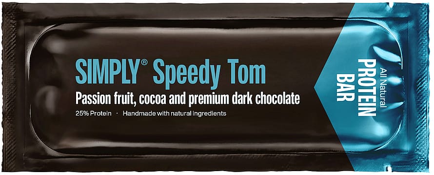 Simply Chocolate Proteinbar Speedy Tom Passionsfrugt 40 g
