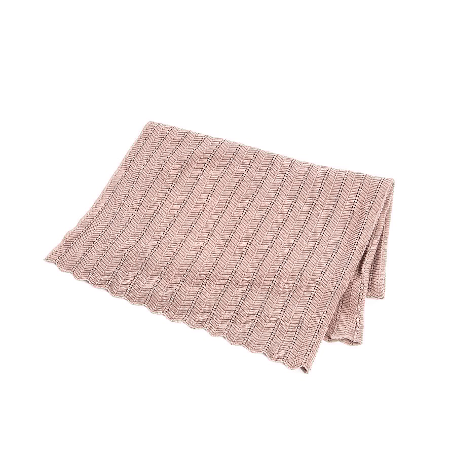 SMALLSTUFF Baby Tæppe Fishbone Knit Soft Powder