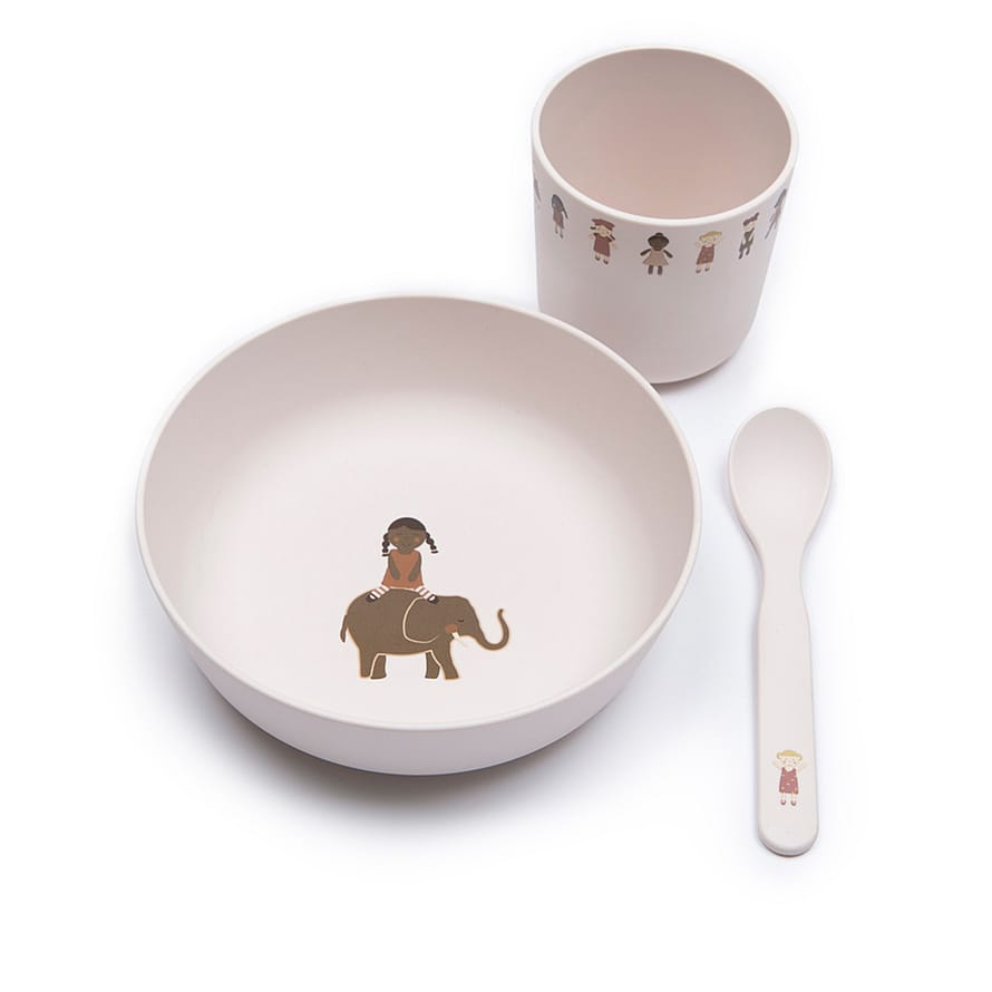 SMALLSTUFF Spisesæt Dukker, 3 dele