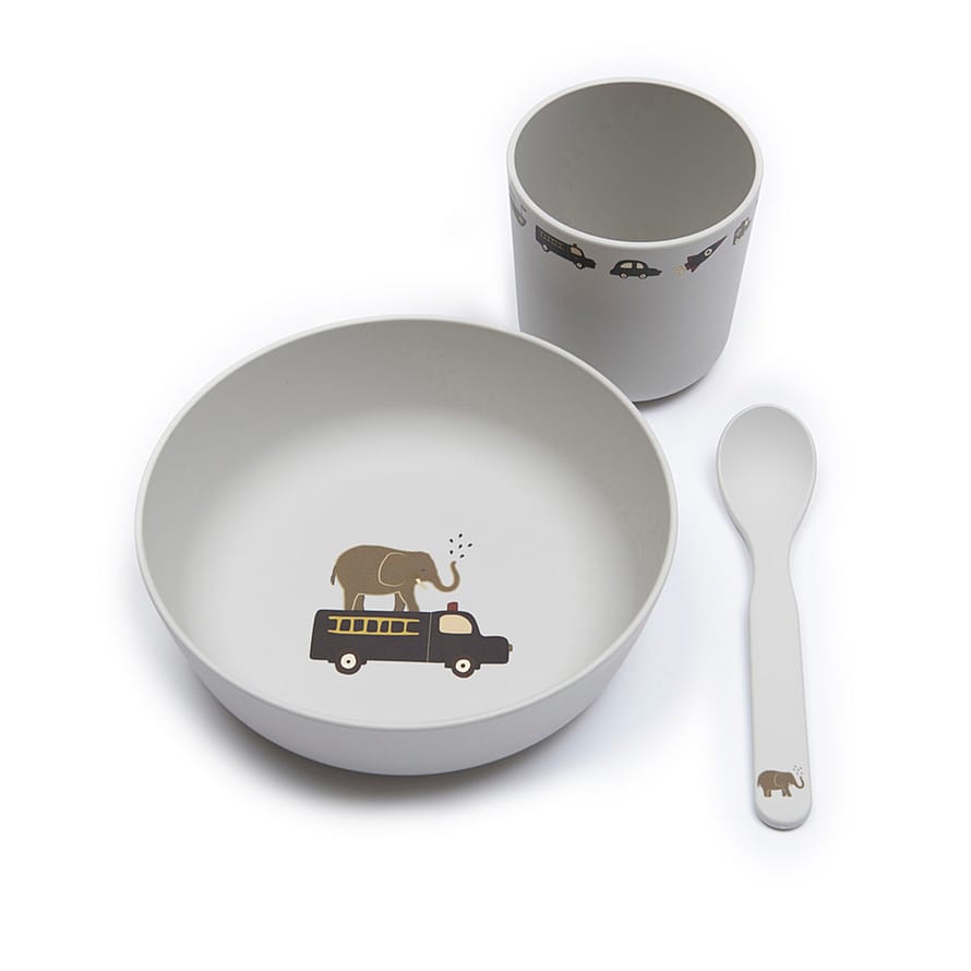 SMALLSTUFF Spisesæt Maskiner, 3 dele