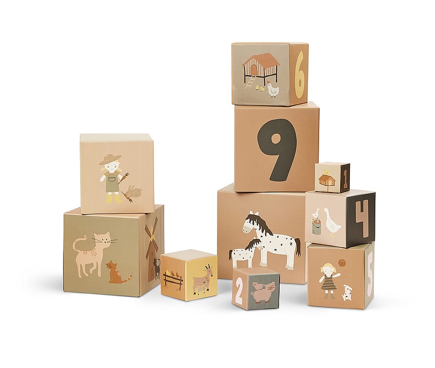 SMALLSTUFF Stabelkasser 1-10 Bondegård & Dukker