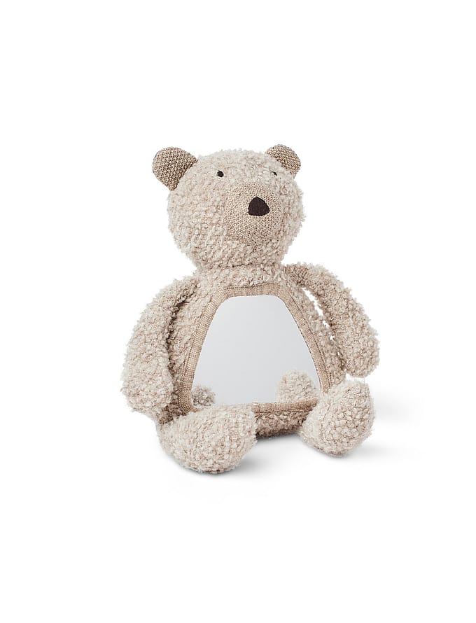 SMALLSTUFF Activity Bear W. Mirror Wool Bouclé Nature