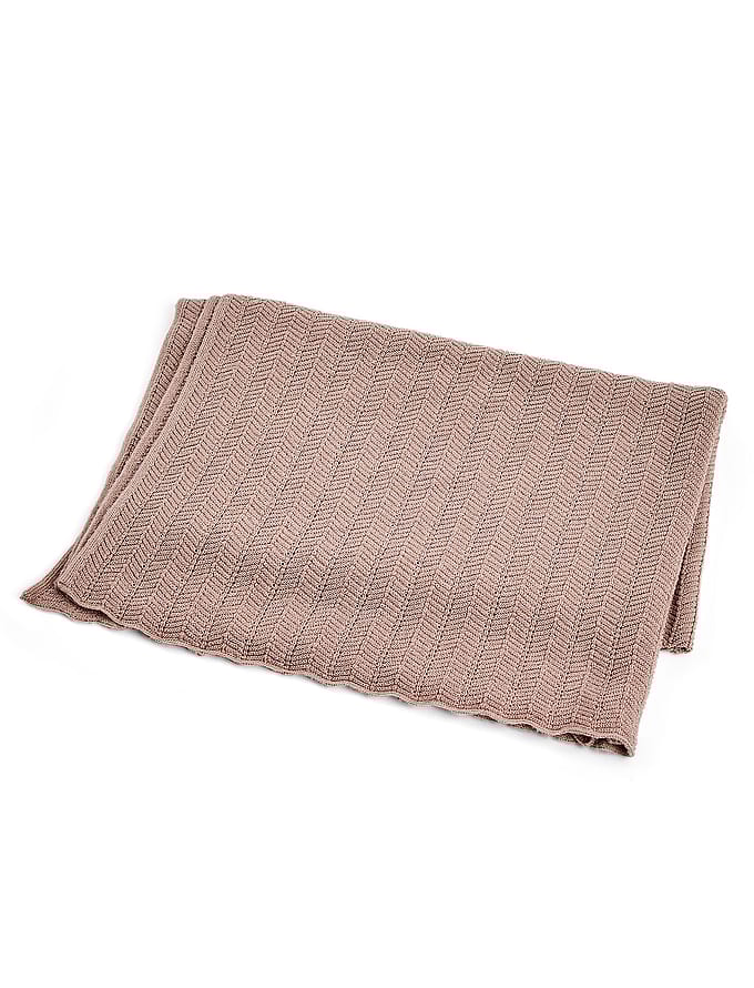 SMALLSTUFF Baby Blanket Fishbone Merino Wool Powder