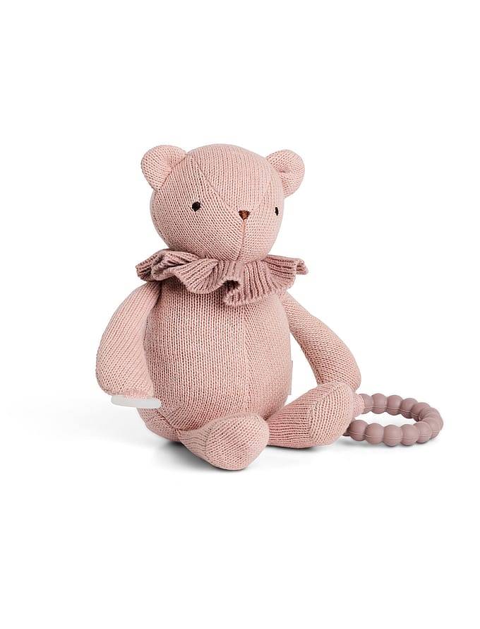 SMALLSTUFF Little Activity Bear For Dummy And Teether Soft rose