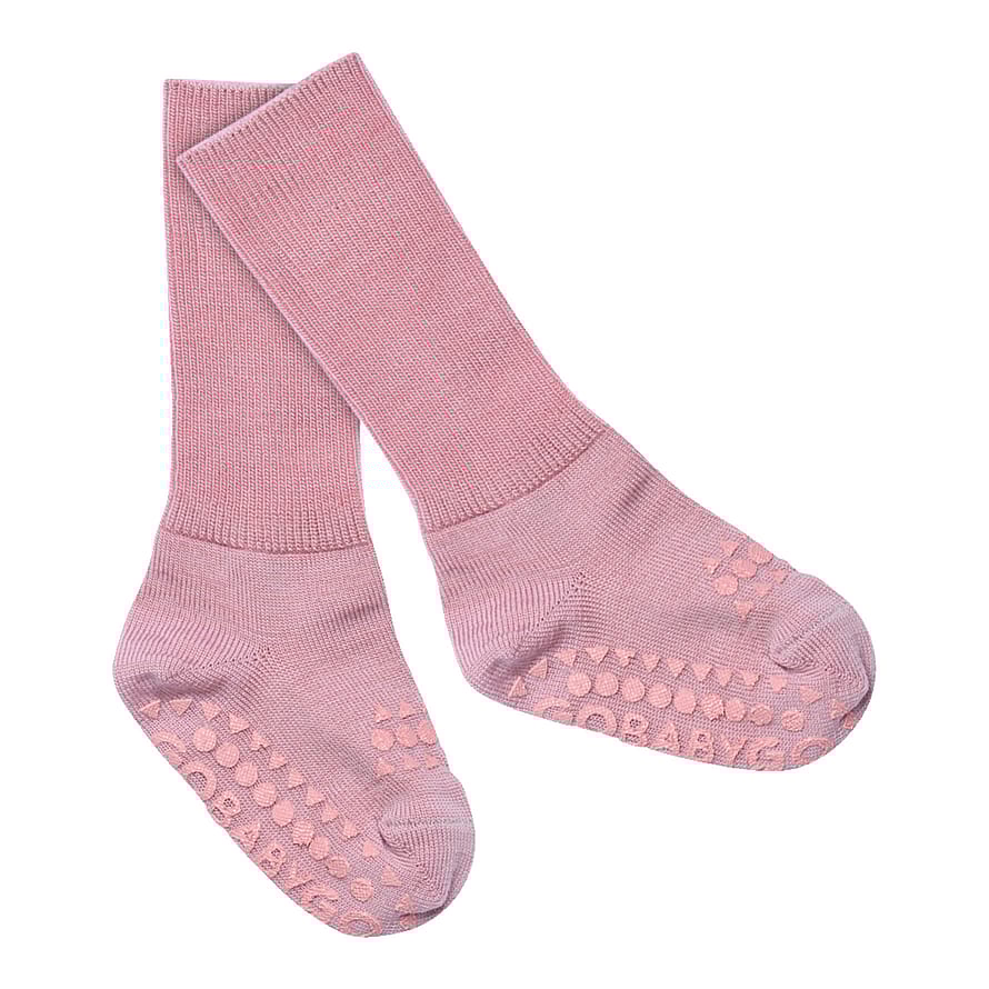 GoBabyGo Kravle Strømpe Merino Uld Rose Blush 23-26
