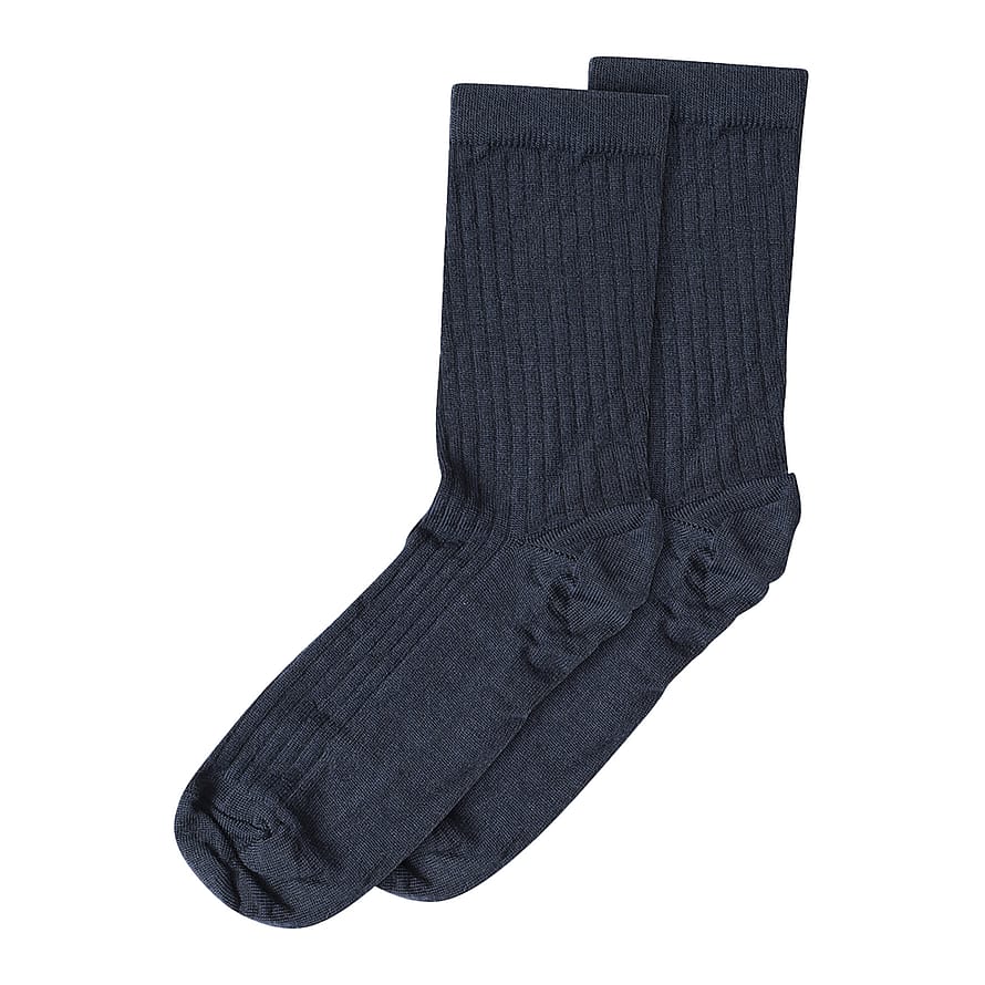 mp Woman Uld Rib Strømper Navy 40-42