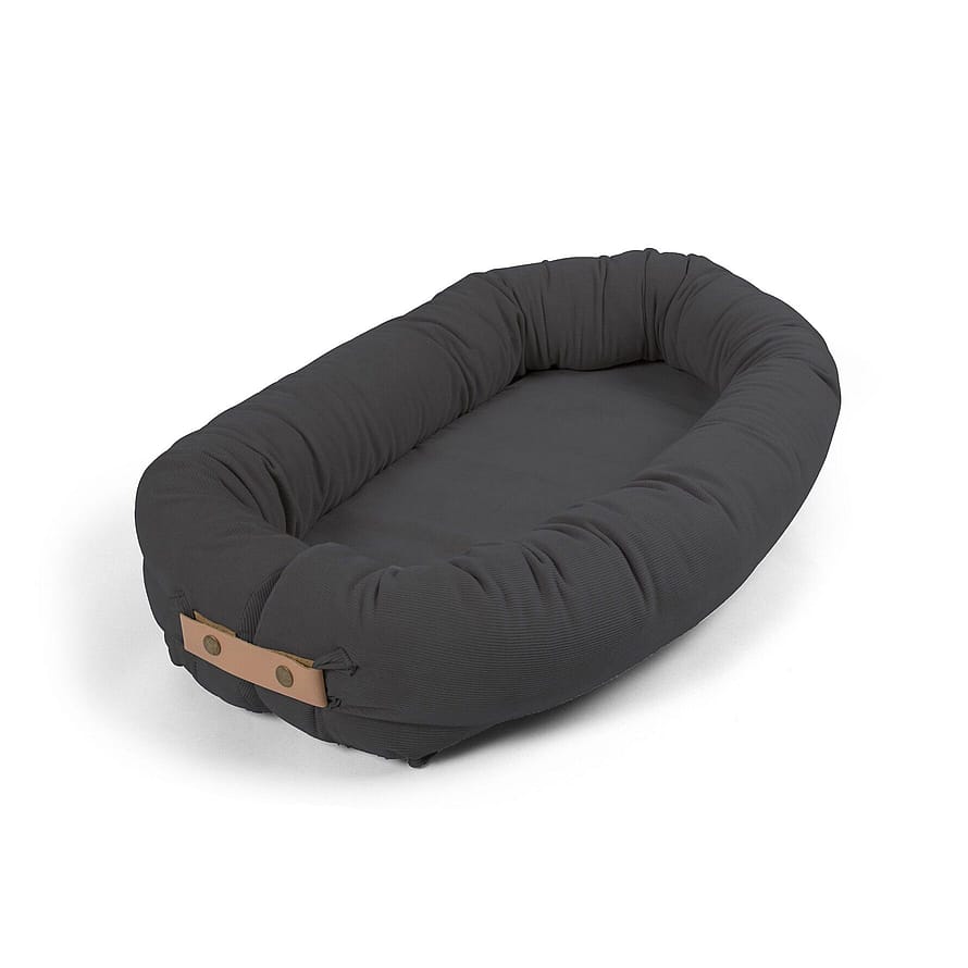 Filibabba Babynest Fløjl Stone grey