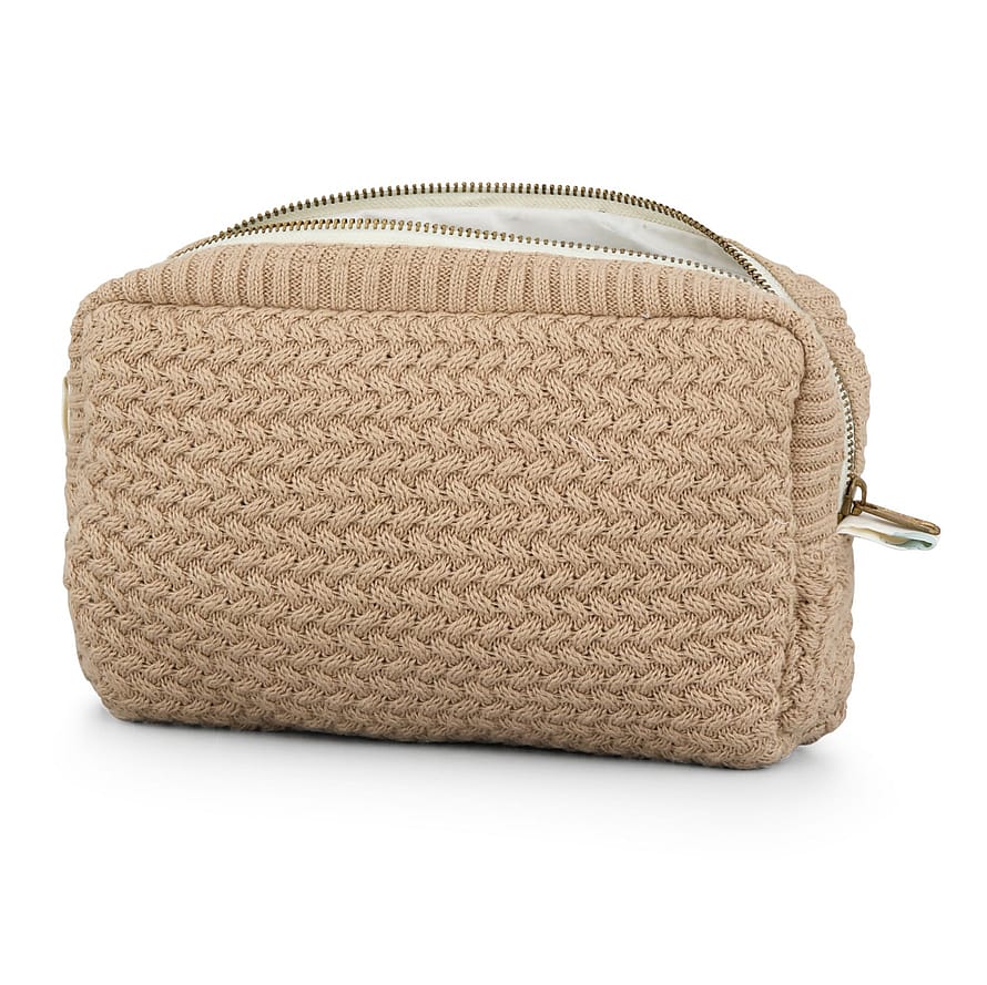 Cam Cam Copenhagen Knitted Toiletry Bag P88 Latte / Classic Stripes Camel