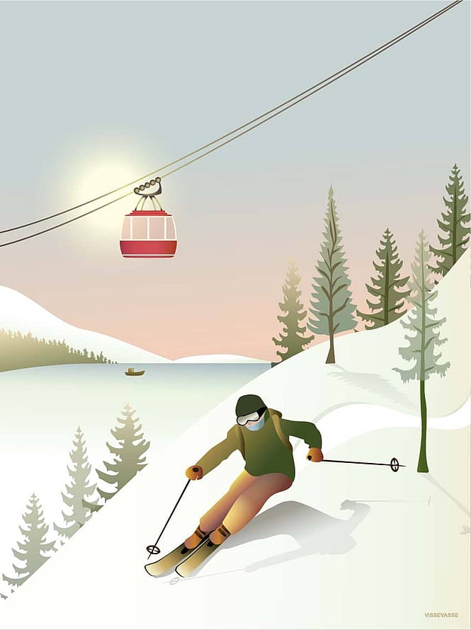 ViSSEVASSE Plakat 'Off-Piste Skiing' 30 x 40 cm