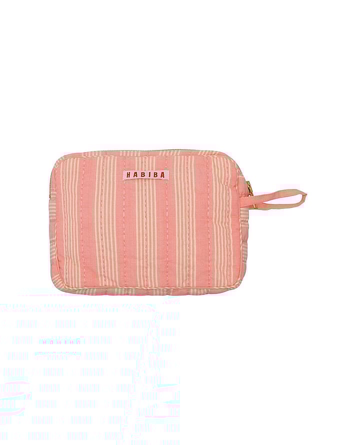 HABIBA Stockholm Stripe Makeup Clutch Flamingo