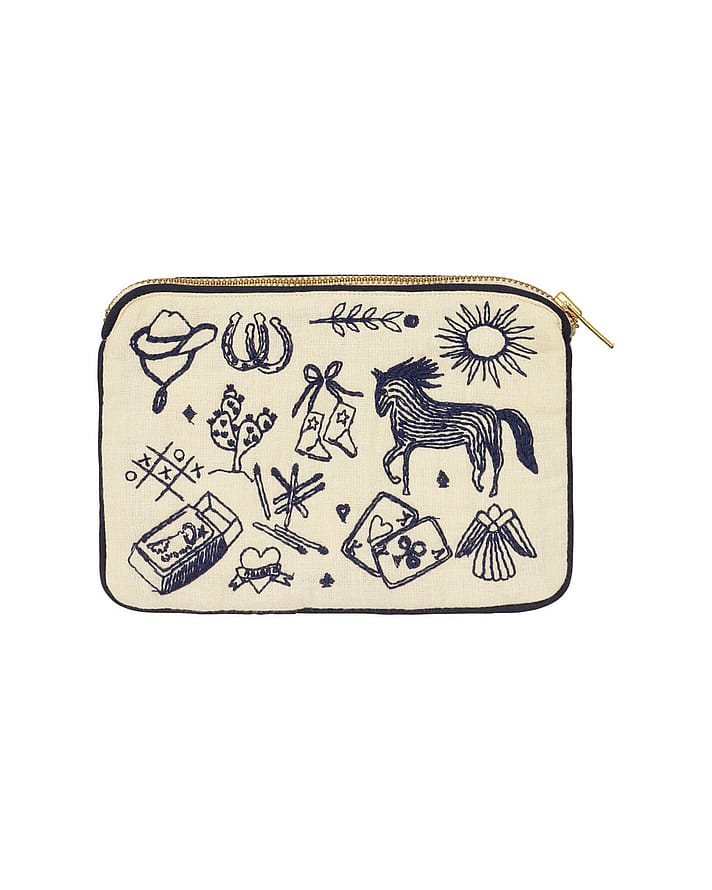 HABIBA Polly Embroidery Mini Clutch Vanilla