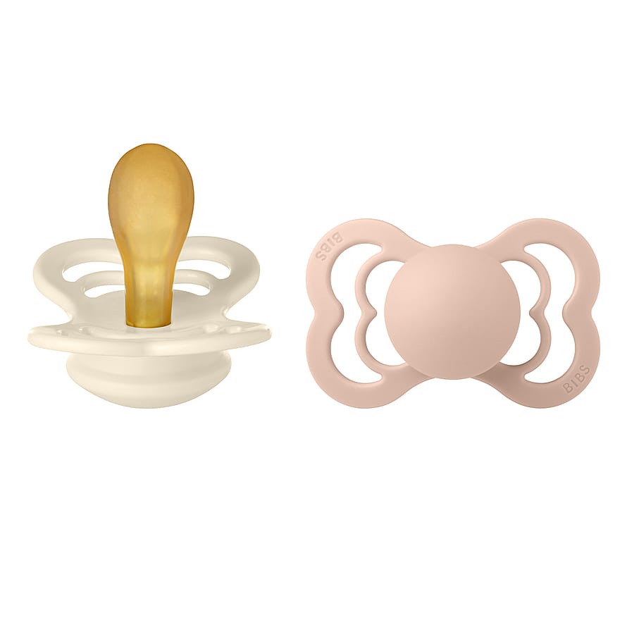 BIBS Supreme Sut Latex 2-pak Ivory/ Blush Str. 2