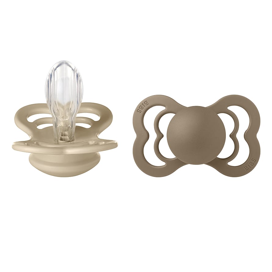 BIBS Supreme Sut Silikone 2-pak Vanilla/ Dark Oak Str. 2