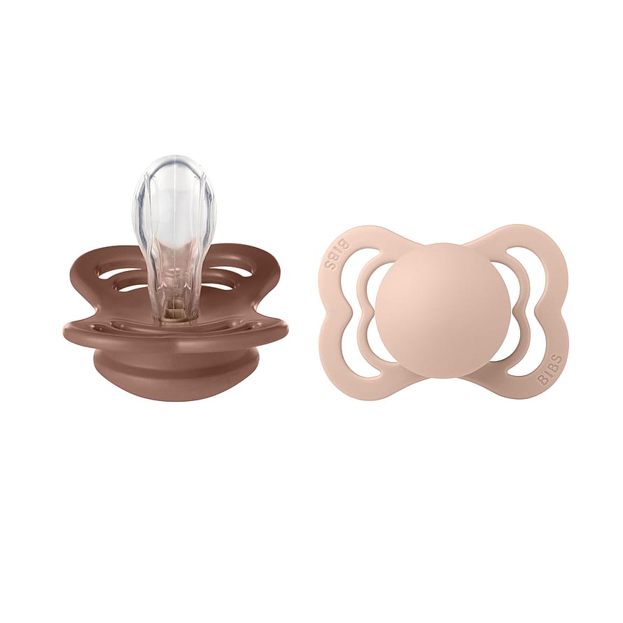 BIBS Supreme Sut Silikone 2-pak Woodchuck/ Blush Str. 1