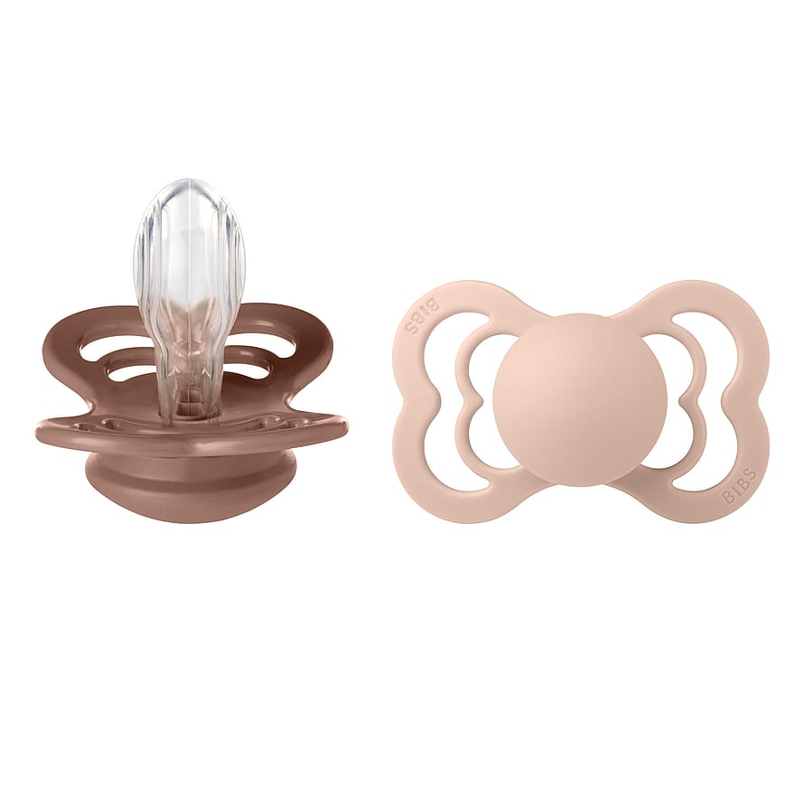 BIBS Supreme Sut Silikone 2-pak Woodchuck/ Blush Str. 2