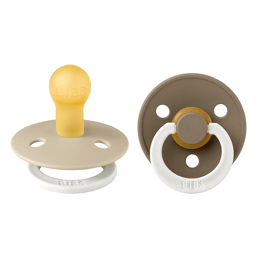 BIBS Colour Sut Latex Rund 2-pak Vanilla/ Dark Oak Str. 1