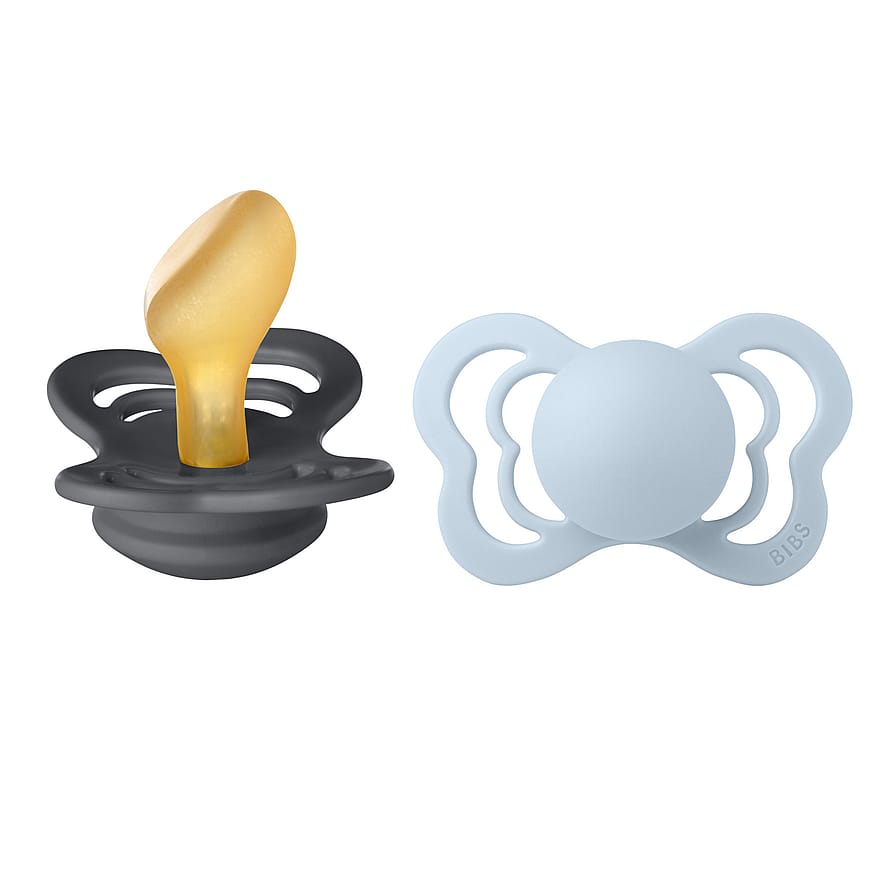 BIBS Couture Sut Latex 2-pak Iron/ Baby Blue Str. 2