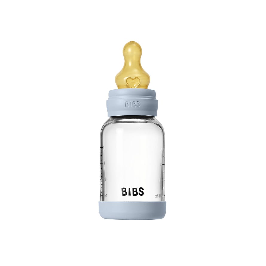 BIBS Gl Baby Bott Round Latex Baby Blue Slow Flow 120 ml