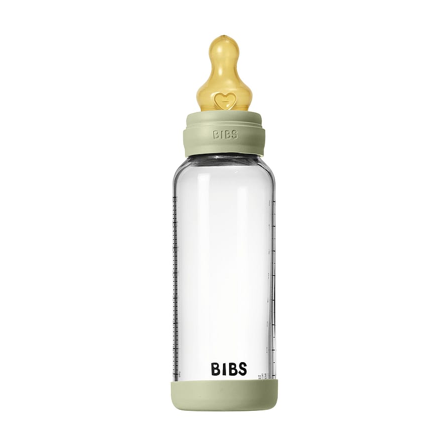 BIBS Gl Baby Bott Round Latex Sage Medium Flow 240 ml