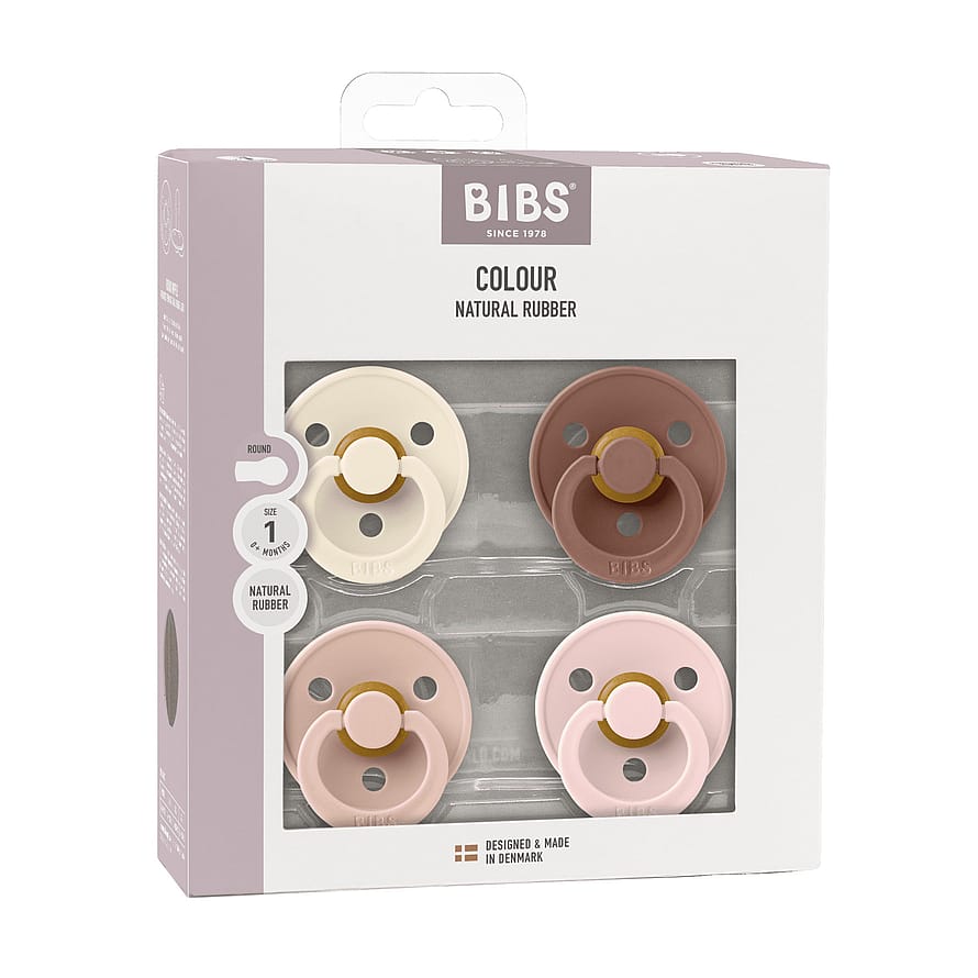 BIBS Colour Sut Latex 4-pak Ivory/Blush/Woodchuck/Blossom Str. 1