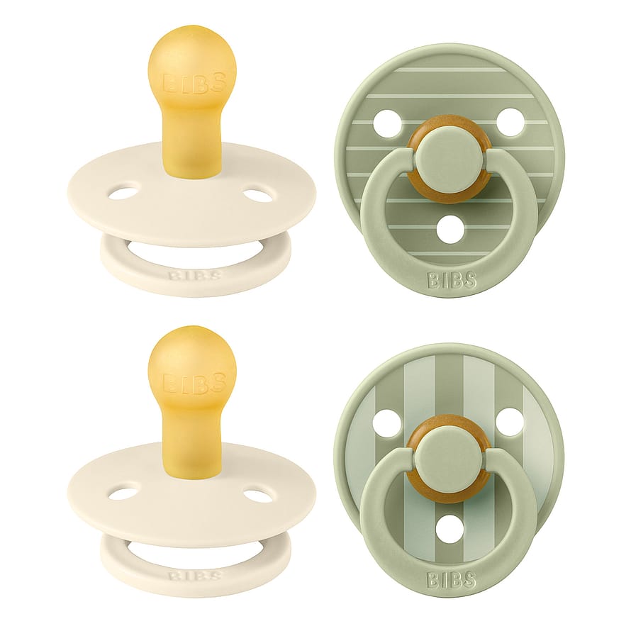BIBS Colour Round Latex Pin Ivory Vanilla mix/Pin Sage mix Size 1