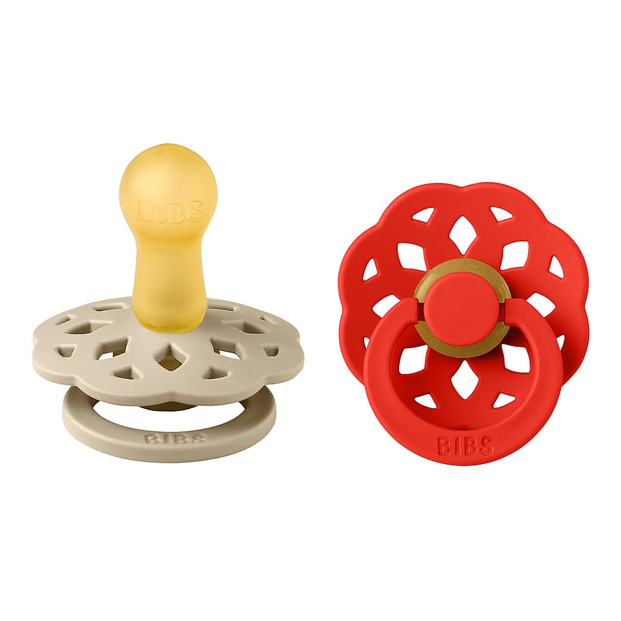 BIBS Pacifier Boheme 2 Pack Latex Vanilla/Candy Apple Size 1