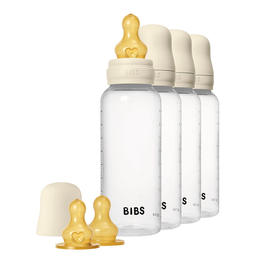 BIBS Baby Bottle Round Latex 4-Pak Ivory 270 ml