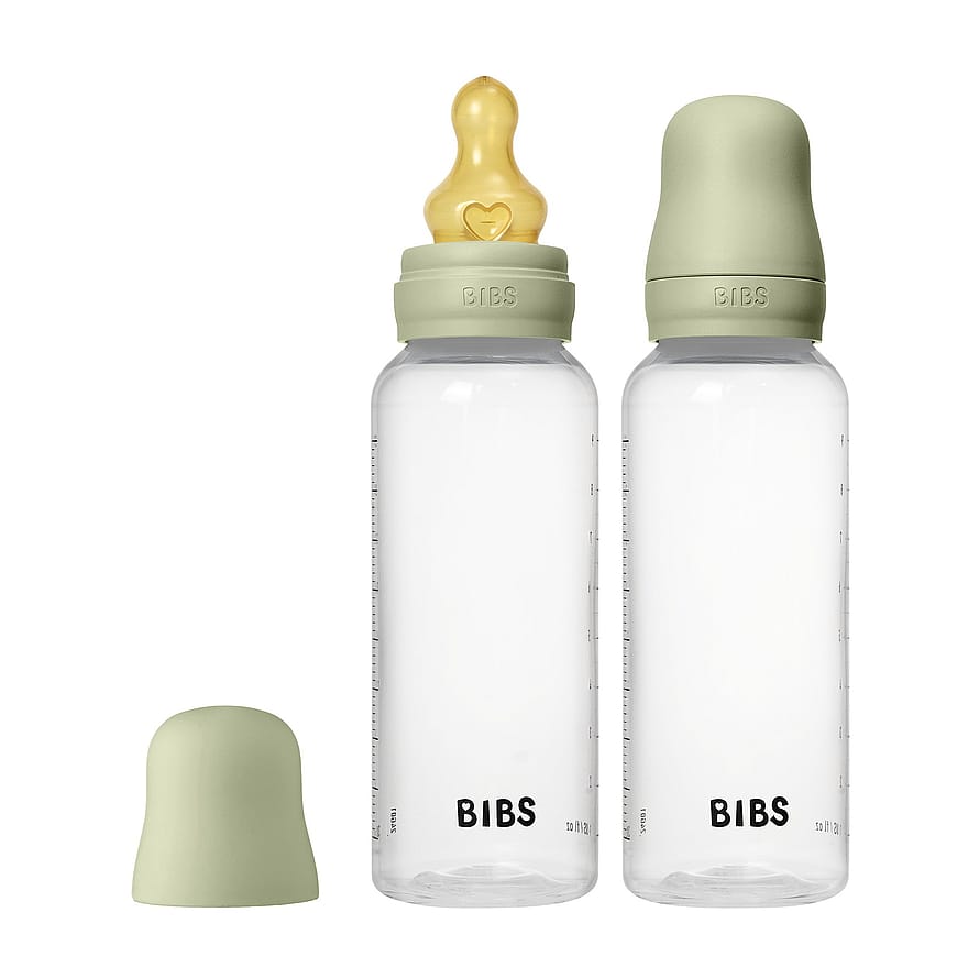 BIBS Baby Bottle Round Latex  Sage 270 ml 2-PK Sage 270 ml/ Slow Flow