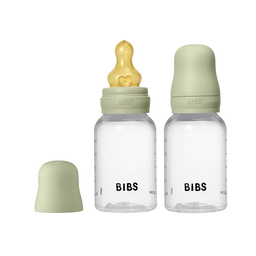 BIBS Baby Bottle Round Latex Sage 150 ml 2-PK Sage 150 ml/ Slow Flow