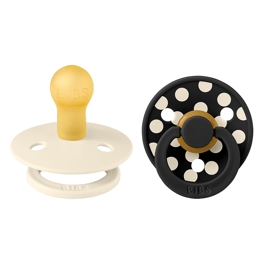 BIBS Pacifier Studio Colour Ivory/Black 2-Pak Latex Size 1
