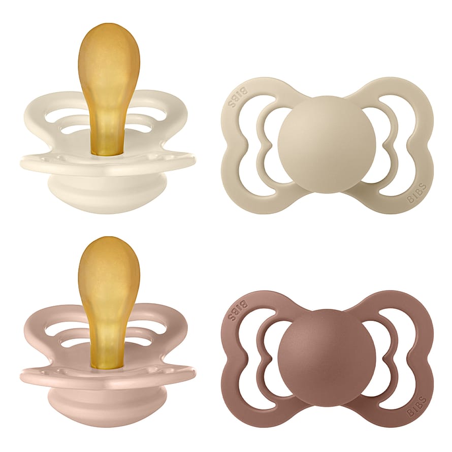 BIBS Supreme Latex Sutter - 4-pak Ivory/Vanilla/Blush/Woodchuck Str. 2