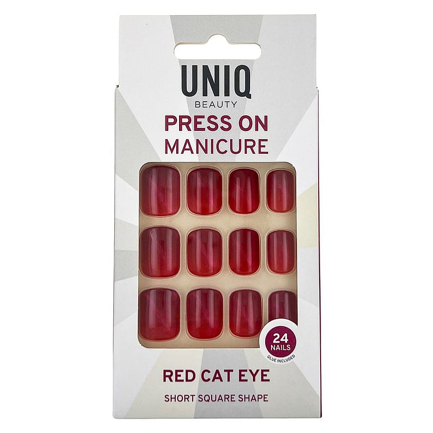 UNIQ Kunstige Negle med Lim Red Cat Eye